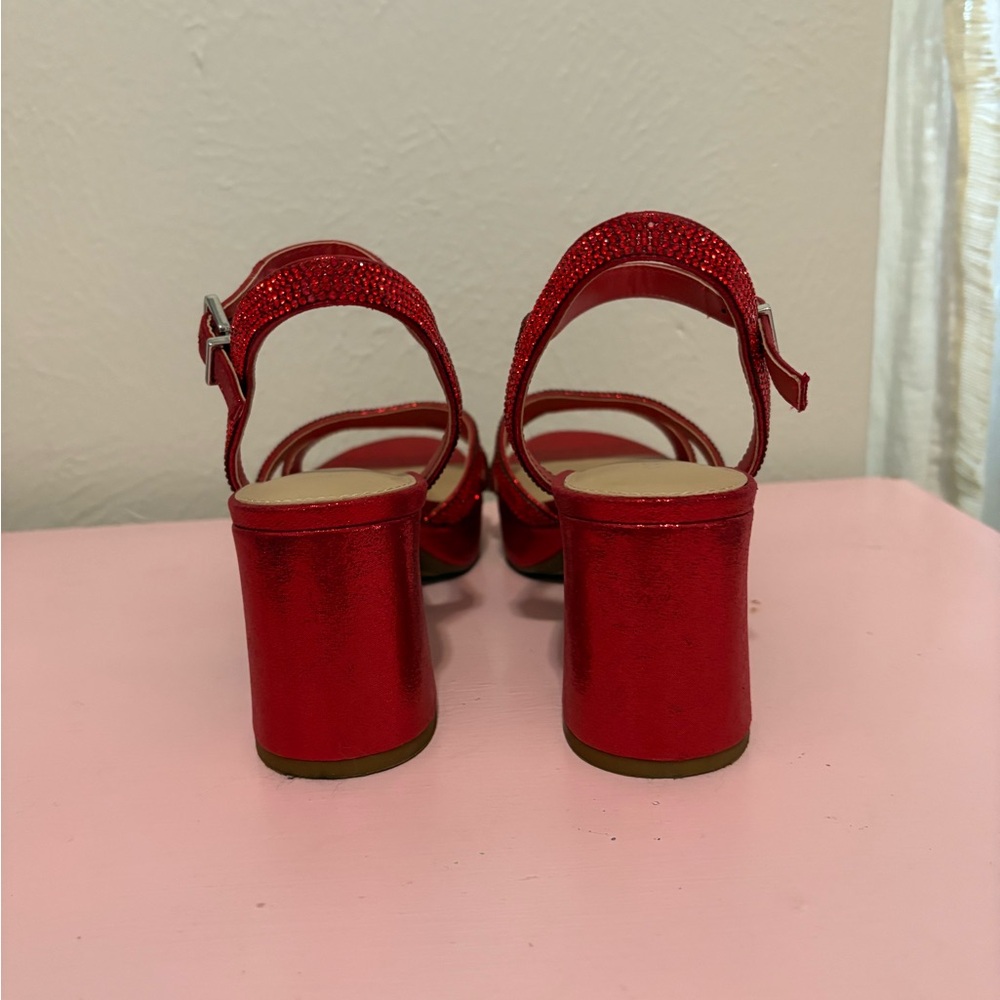 Copper Key Red Platform Sandals - image 3